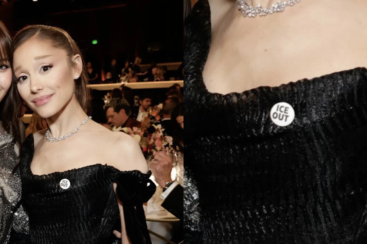 La icono pop Ariana Grande hace un gesto de rotunda solidaridad con los migrantes en la alfombra roja de los Golden Globes.