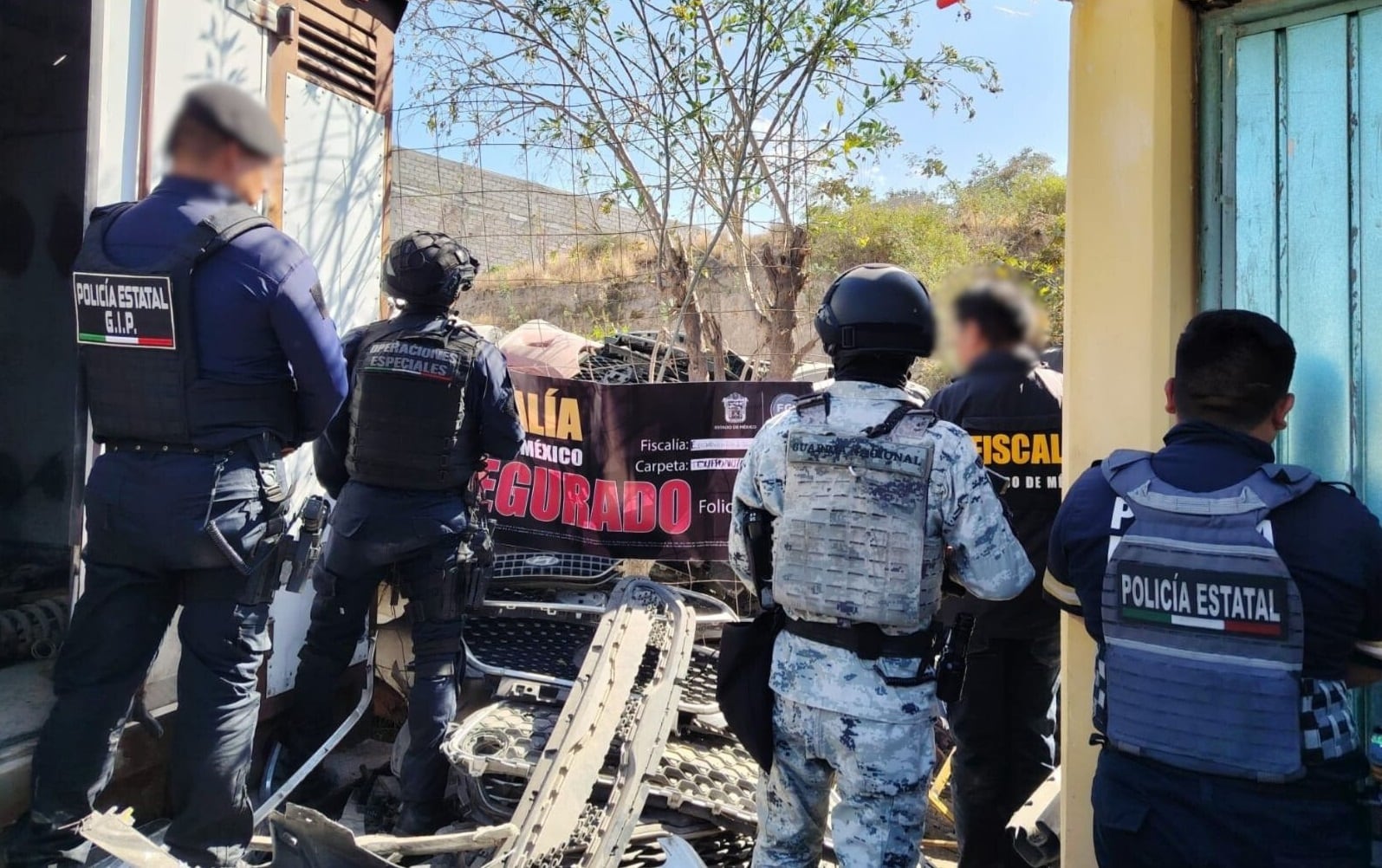 Recuperan 30 toneladas de autopartes robadas en un solo predio en Chimalhuacán